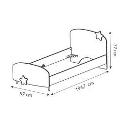 BUT Lit 90x190 Cm ETOILES 2 Gris, Rose Et Blanc -Talamo Magasin lit 90 x 190 cm etoiles 2 gris rose et blanc 11355196 29665066 1140x1140