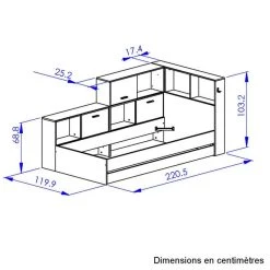 BUT Lit 90x200 Cm ERWAN Avec Rangements Imitation Chêne Et Noir -Talamo Magasin lit 90x200 cm tonight avec rangements imitation chene et noir 12037516 31902342 1140x1140