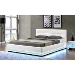 Habitat Et Jardin Lit Coffre LED Anastasia - 140 X 190 Cm - Blanc -Talamo Magasin lit 94023b vue1