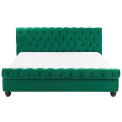 Beliani Lit à Eau Double En Velours 160 X 200 Cm Vert AVALLON -Talamo Magasin lit a eau double en velours 160 x 200 cm vert avallon 14052196 39002654 1140x1140