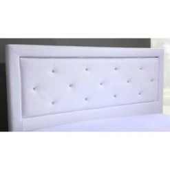 Baita Lit à LED FILIP Simili Blanc Et Strass 140x190cm -Talamo Magasin lit a led filip simili blanc et strass 140x190cm 11361434 29683582 1140x1140