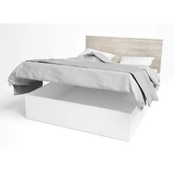 Pegane Lit Adulte Avec Coffre De Rangement Coloris Blanc Mat, Naturel - Longu... -Talamo Magasin lit adulte avec coffre de rangement coloris blanc mat naturel longueur 198 x profondeur 14820 x hauteur 9550 cm 14076256 39094588 1140x1140
