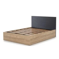 Pegane Lit Adulte Avec Coffre En Mélamine Et Métal Coloris Chêne / Noir - ... -Talamo Magasin lit adulte avec coffre en melamine et metal coloris chene noir longueur 198 x profondeur 1482 x hauteur 955 cm 14066996 39062298 1140x1140