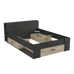 Pegane Lit Adulte Coloris Chêne Kronberg / Sidewalk - Longueur 150 X Profond... -Talamo Magasin lit adulte coloris chene kronberg sidewalk longueur 150 x profondeur 217 x hauteur 74 cm 11686336 30783512 1140x1140