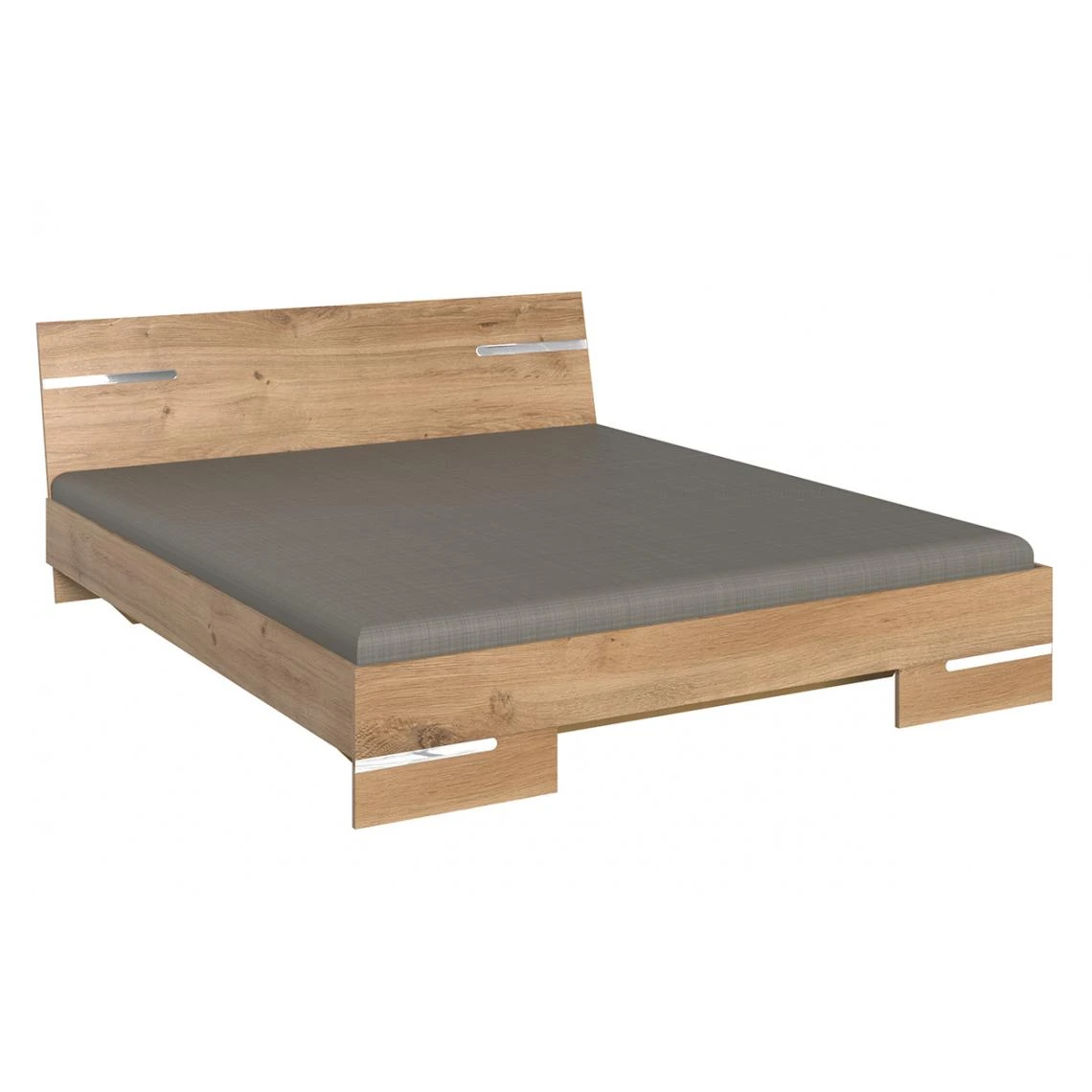 Pegane Lit Adulte Double 140 X 190cm + 2 Chevets Coloris Imitation Chêne Pou... 4 Pegane Lit Adulte Double 140 X 190cm + 2 Chevets Coloris Imitation Chêne Pou... – Image 2