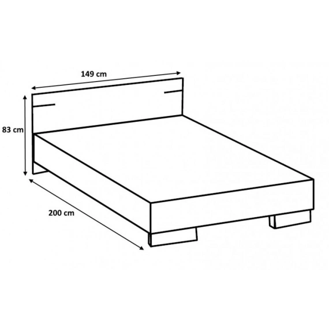 Pegane Lit Adulte Double 140 X 190cm + 2 Chevets Coloris Imitation Chêne Pou... 6 Pegane Lit Adulte Double 140 X 190cm + 2 Chevets Coloris Imitation Chêne Pou... – Image 4