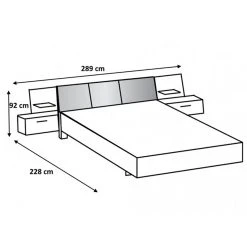 Pegane Lit Adulte Double 180x200 Cm + 2 Chevets Coloris Blanc/béton Gris Cla... -Talamo Magasin lit adulte double 180x200 cm 2 chevets coloris blancbeton gris clair longueur 289 x profondeur 210 x hauteur 92 cm 11498404 30072152 1140x1140