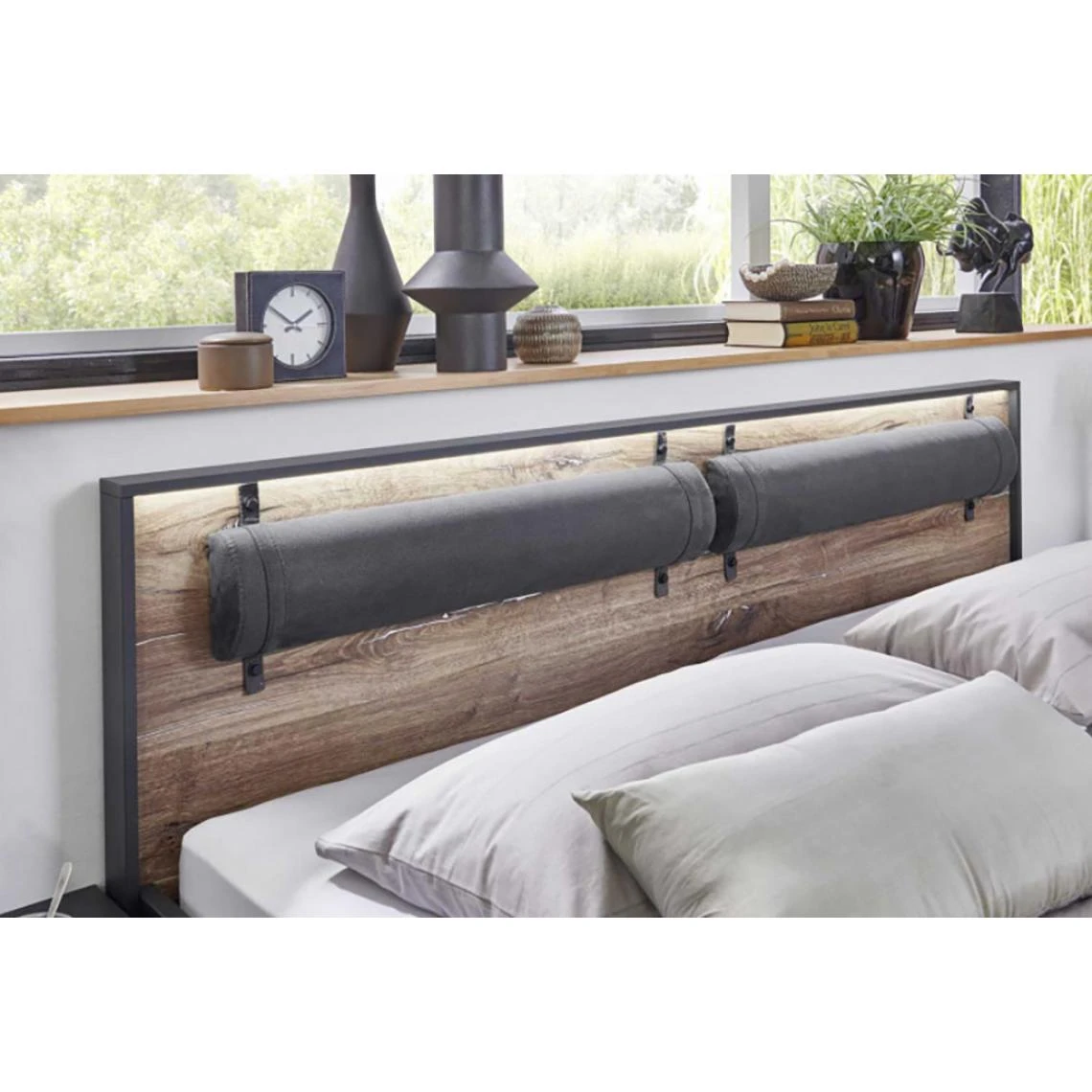 Pegane Lit Adulte Double 180x200 Cm King Size + 2 Chevets Coloris Imitation C... 4 Pegane Lit Adulte Double 180x200 Cm King Size + 2 Chevets Coloris Imitation C... – Image 2