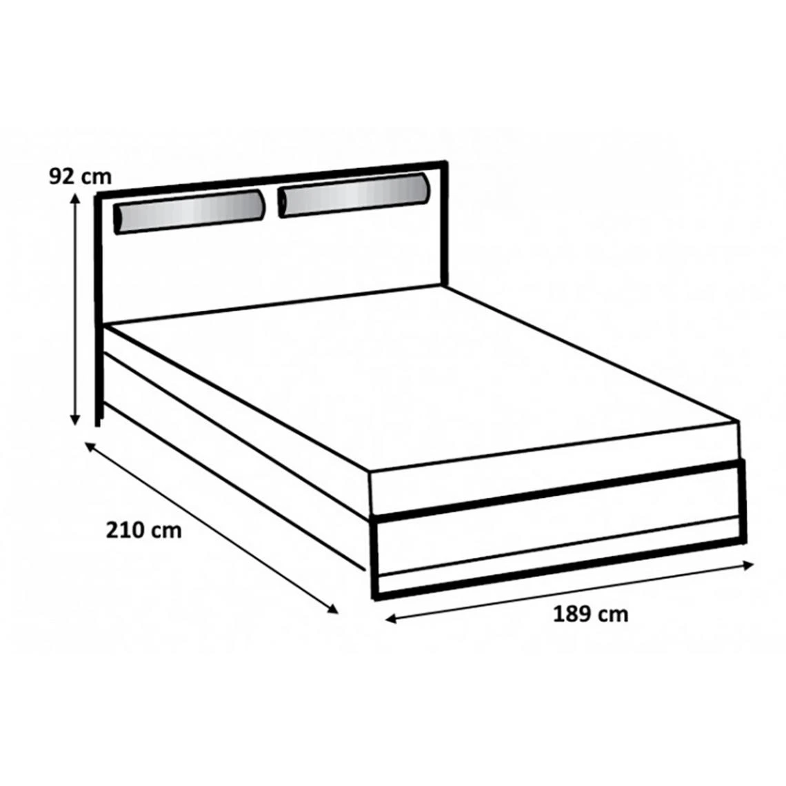 Pegane Lit Adulte Double 180x200 Cm King Size + 2 Chevets Coloris Imitation C... 6 Pegane Lit Adulte Double 180x200 Cm King Size + 2 Chevets Coloris Imitation C... – Image 4