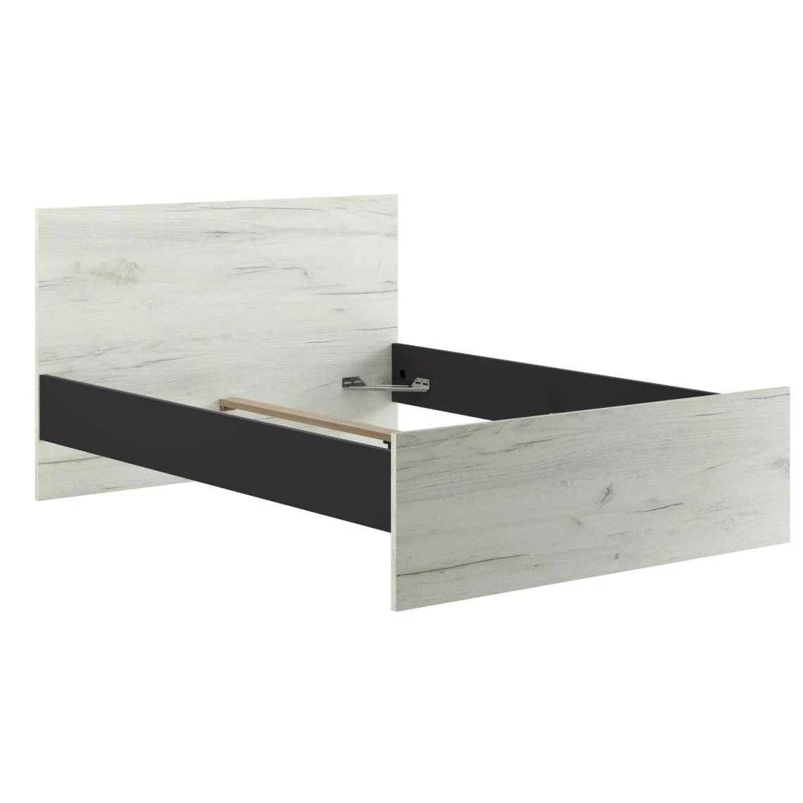 Pegane Lit Adulte En Mélamine Coloris Blanc / Noir - Longueur 196 X Largeur ... 4 Pegane Lit Adulte En Mélamine Coloris Blanc / Noir - Longueur 196 X Largeur ... – Image 2