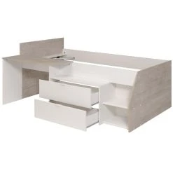Vente-unique Lit Avec Bureau Et Rangements - 90 X 200 Cm - Blanc Et Naturel + Sommi... 11 Vente-unique Lit Avec Bureau Et Rangements - 90 X 200 Cm - Blanc Et Naturel + Sommi... -Talamo Magasin lit avec bureau et rangements 90 x 200 cm blanc et naturel sommier gisele 14085522 39137310 1140x1140