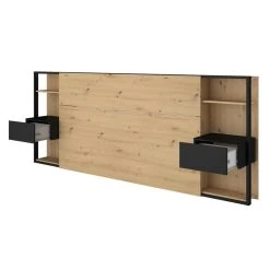 Vente-unique Lit Avec Chevets Et Rangements 160 X 200 Cm - Coloris : Naturel Et Noi... -Talamo Magasin lit avec chevets et rangements 160 x 200 cm coloris naturel et noir mista 13874508 38439954 1140x1140