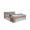 BUT Lit 140x200 Cm Avec Rangement STEFAN Imitation Chêne Et Blanc -Talamo Magasin lit avec rangement 140x200 cm stefan chene et blanc 9163573 23922161 1140x1140