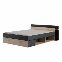 BUT Lit 140x190 Cm Avec Rangements TONIGHT Imitation Chêne Et Noir -Talamo Magasin lit avec rangements 140x190 cm tonight style industriel imitation chene et noir 9163619 23922359 1140x1140