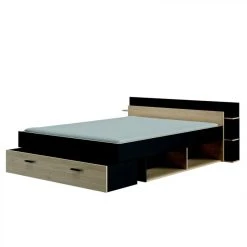 BUT Lit Avec Rangements 160x200 Cm TONIGHT Imitation Chêne Et Noir 9 BUT Lit Avec Rangements 160x200 Cm TONIGHT Imitation Chêne Et Noir -Talamo Magasin lit avec rangements 160x200 cm tonight style industriel imitation chene et noir 9163673 23922589 1140x1140