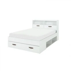 BUT Lit 140x190 Cm SABIA à Multiples Rangements Blanc -Talamo Magasin lit avec tiroirs 140x190 cm sabia blanc et sa tete de lit tres pratique 9163647 23922477 1140x1140