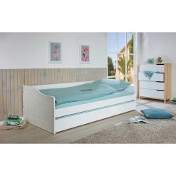 Pegane Lit Banquette Gigogne En Pin Massif Blanc - Longueur 208 X Profondeur ... -Talamo Magasin lit banquette gigogne en pin massif blanc longueur 208 x profondeur 97 x hauteur 62 cm 11746508 30983626 1140x1140