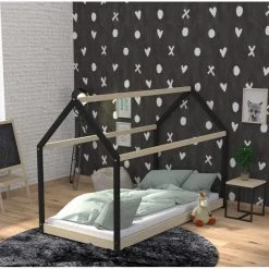 BUT Lit Cabane 90x190 Cm PANDA Avec Sommier Imitation Chêne Et Noir 10 BUT Lit Cabane 90x190 Cm PANDA Avec Sommier Imitation Chêne Et Noir -Talamo Magasin lit cabane 90x190 cm panda chene et noir sommier inclus 9163527 23921963 1140x1140