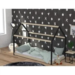 BUT Lit Cabane 90x190 Cm PANDA Avec Sommier Imitation Chêne Et Noir 11 BUT Lit Cabane 90x190 Cm PANDA Avec Sommier Imitation Chêne Et Noir -Talamo Magasin lit cabane 90x190 cm panda chene et noir sommier inclus 9163527 23921965 1140x1140