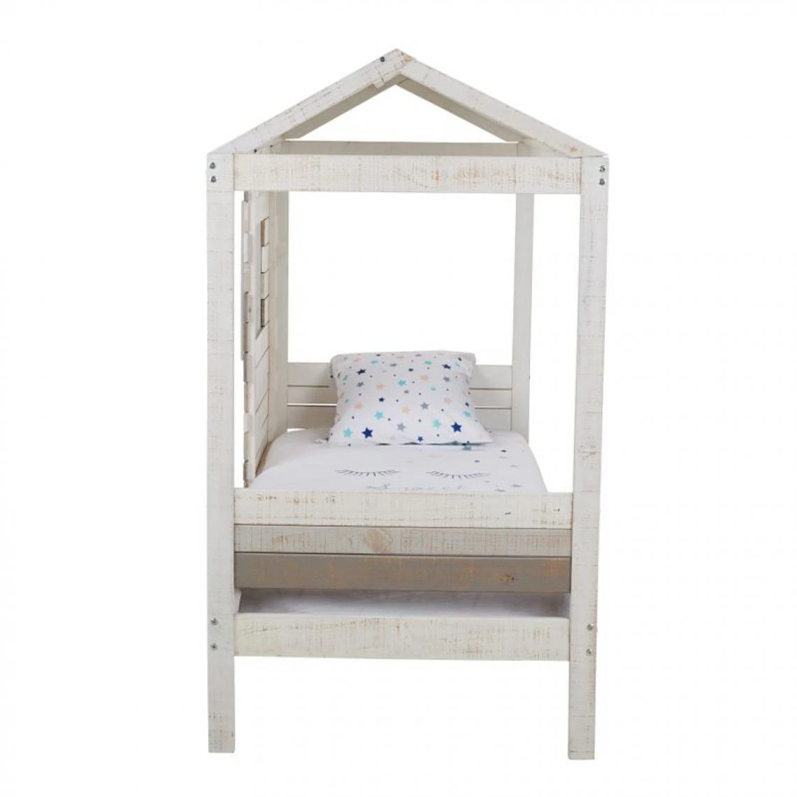 BUT Lit Cabane 90x190 Cm SIA 2 Gris Et Blanc 5 BUT Lit Cabane 90x190 Cm SIA 2 Gris Et Blanc – Image 3