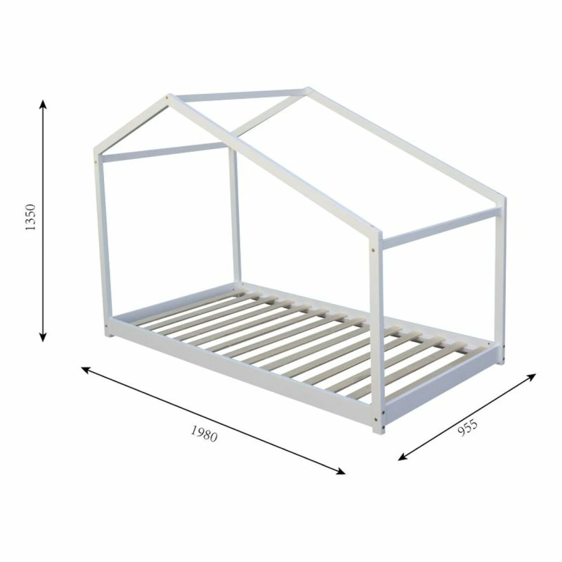 BUT Lit Cabane LILO 90x190 Cm En Pin Massif Blanc 6 BUT Lit Cabane LILO 90x190 Cm En Pin Massif Blanc – Image 4