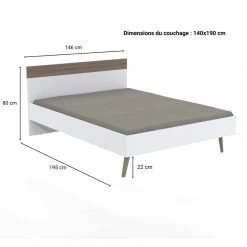 Le Quai Des Affaires Lit CAMPER 140x190 Cm / Blanc & Chêne Blanchi -Talamo Magasin lit camper 140x190 cm blanc et chene blanchi 10950308 28599612 1140x1140
