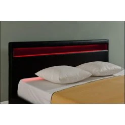 Lit Capitonné à LED Paris 140 X 200 Cm Noir Corium -Talamo Magasin lit capitonne a led paris 140 x 200 cm noir corium 11553492 30298764 1140x1140