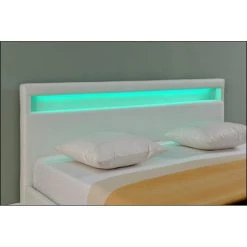Lit Capitonné à LED Paris 180 X 200 Cm Blanc Corium -Talamo Magasin lit capitonne a led paris 180 x 200 cm blanc corium 11553506 30298836 1140x1140