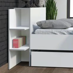 Le Quai Des Affaires Lit CITY 140x190 + Tête De Lit Chevet + 1 Maxi Tiroir / Blanc -Talamo Magasin lit city 140x190 tete de lit chevet 1 maxi tiroir blanc 9352265 24442877 1140x1140
