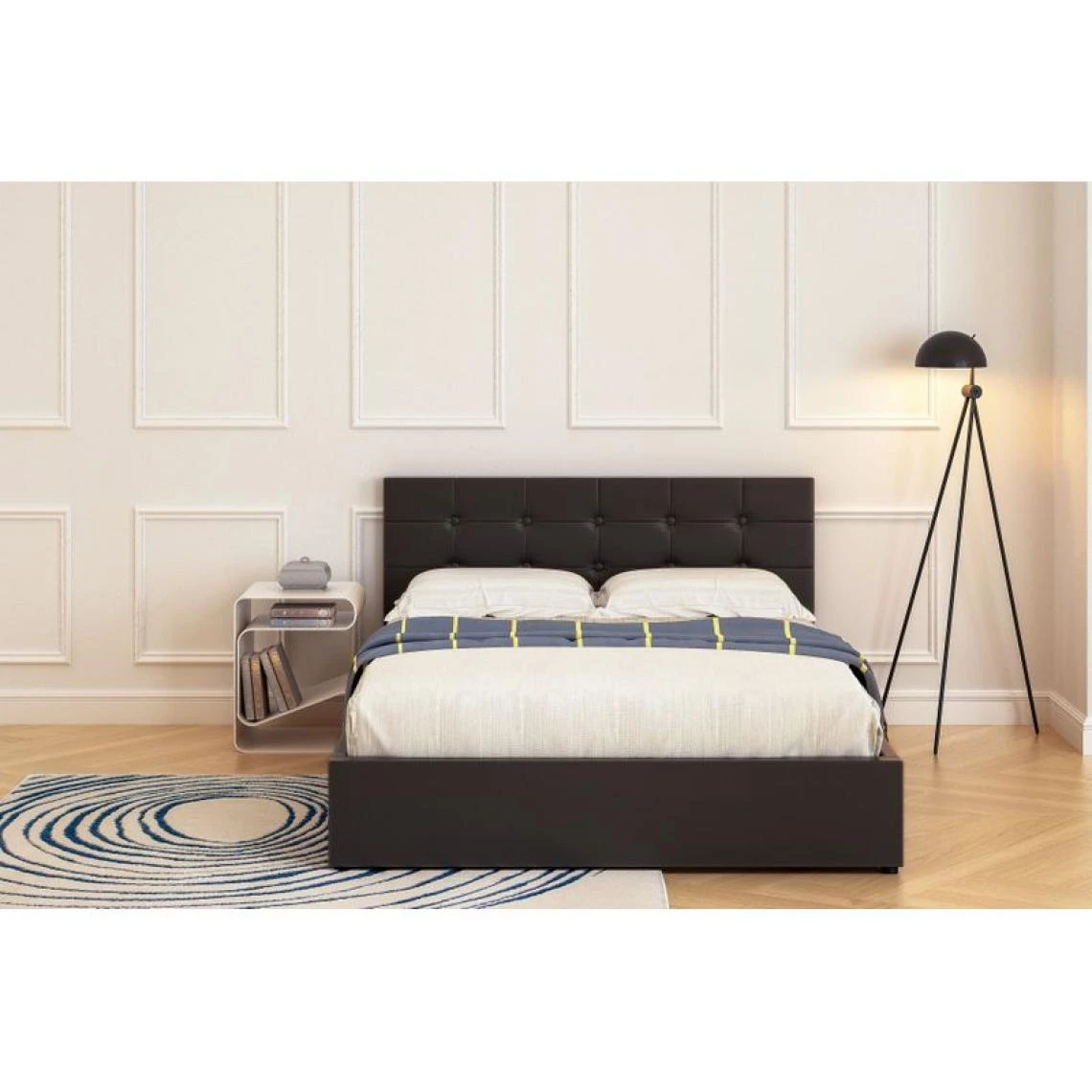 BUT Lit Coffre 140x190 Cm Avec Sommier SYLA 2 Noir 4 BUT Lit Coffre 140x190 Cm Avec Sommier SYLA 2 Noir – Image 2