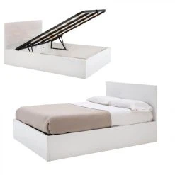 BUT Lit Coffre 140x190 Cm BEST 2 Blanc Brillant