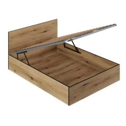CSTORE Lit Coffre 140x190 En Bois + Tete De Lit - Chene Rustique - Sommier A ... -Talamo Magasin lit coffre 140x190 en bois tete de lit chene rustique sommier a lattes inclus l 140 x p 193 x h 80 cm 11037756 28832336 1140x1140