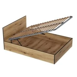 CSTORE Lit Coffre 140x190 En Bois + Tete De Lit - Chene Rustique - Sommier A ... -Talamo Magasin lit coffre 140x190 en bois tete de lit chene rustique sommier a lattes inclus l 140 x p 193 x h 80 cm 11037756 28832338 1140x1140