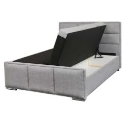 Tousmesmeubles Lit Coffre 140x200 Tissu Gris - KINCS -Talamo Magasin lit coffre 140x200 tissu gris kincs 12670178 34056684 1140x1140