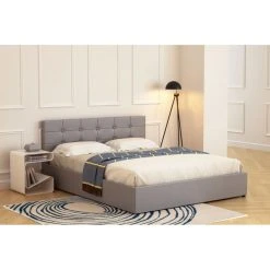 BUT Lit Coffre 160x200 Cm Avec Sommier SYLA 2 Gris -Talamo Magasin lit coffre 160x200 cm avec sommier syla 2 gris 14001598 38830736 1140x1140