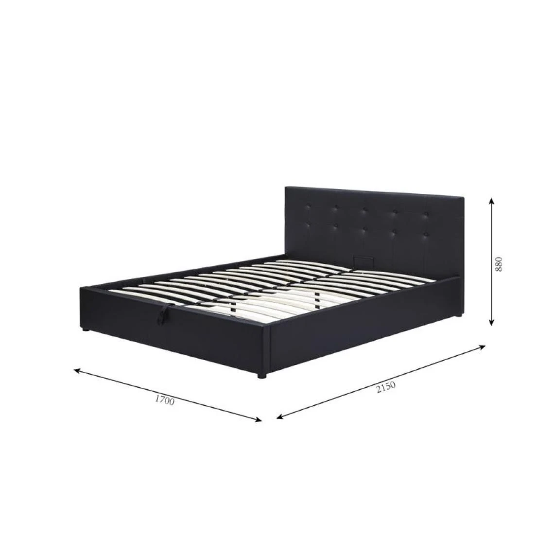 BUT Lit Coffre 160x200 Cm Avec Sommier SYLA 2 Noir 6 BUT Lit Coffre 160x200 Cm Avec Sommier SYLA 2 Noir – Image 4