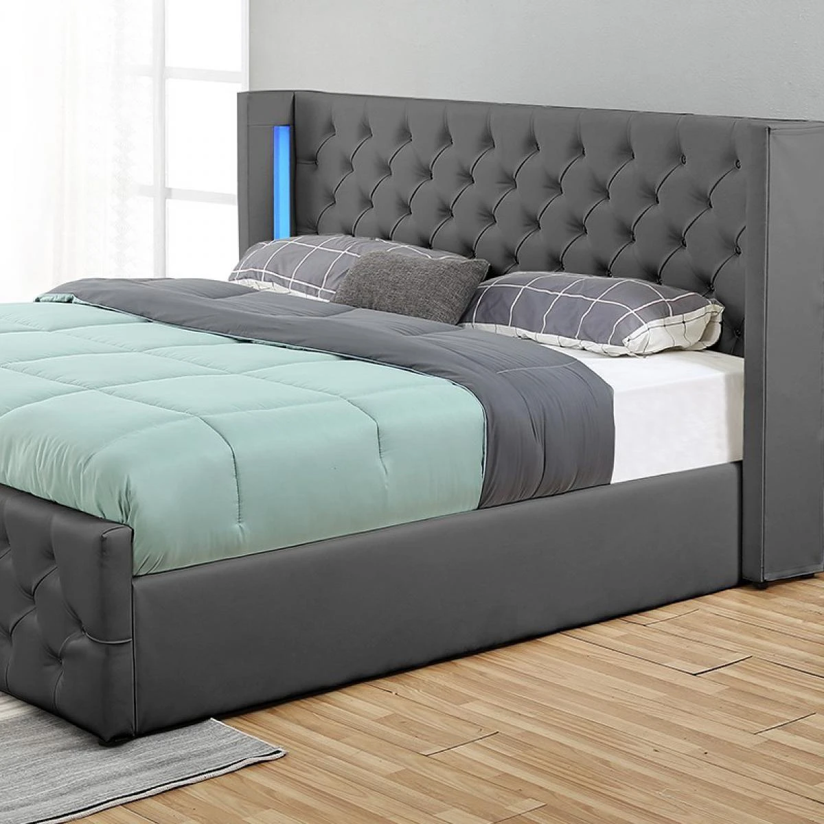 Meubler Design Lit Coffre Design Avec Led OSMOS - Gris - 180x200 7 Meubler Design Lit Coffre Design Avec Led OSMOS - Gris - 180x200 – Image 5