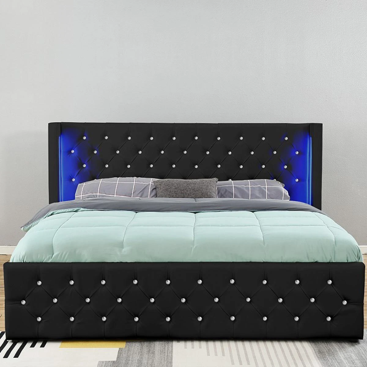 Meubler Design Lit Coffre Design Avec Led OSMOS - Noir - 160x200 6 Meubler Design Lit Coffre Design Avec Led OSMOS - Noir - 160x200 – Image 4