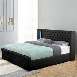 Meubler Design Lit Coffre Design Avec Led OSMOS - Noir - 180x200 -Talamo Magasin lit coffre design avec led osmos noir 180x200 7938699 20088993 1200x1200