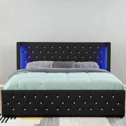 Meubler Design Lit Coffre Design Avec Led OSMOS - Noir - 180x200 -Talamo Magasin lit coffre design avec led osmos noir 180x200 7938699 20088997 1200x1200
