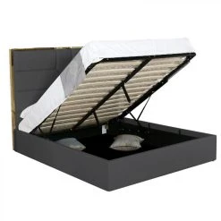 Meubler Design Lit Coffre Design Effet Laiton Dalia - Gris - 140x190 -Talamo Magasin lit coffre design effet laiton dalia gris 140x190 7938583 20088609 1200x1200