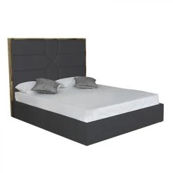 Meubler Design Lit Coffre Design Effet Laiton Dalia - Gris - 140x190 -Talamo Magasin lit coffre design effet laiton dalia gris 140x190 7938583 20088613 1200x1200