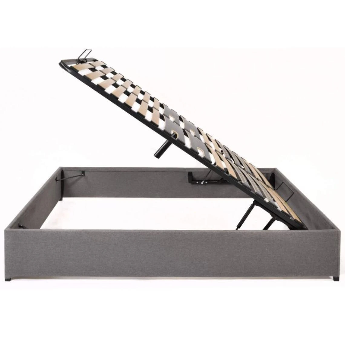 Ebac Lit Coffre Savio - 160x200 - Tissu Déco Gris Clair - 36 Lattes Bois -... 6 Ebac Lit Coffre Savio - 160x200 - Tissu Déco Gris Clair - 36 Lattes Bois -... – Image 4