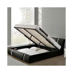 Meubler Design Lit Coffre Sommier Relevable Nova - Noir - 140x190 9 Meubler Design Lit Coffre Sommier Relevable Nova - Noir - 140x190 -Talamo Magasin lit coffre sommier relevable nova 2