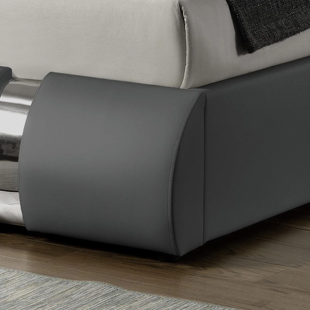 Meubler Design Lit Coffre Sommier Relevable Nova - Gris - 140x190 6 Meubler Design Lit Coffre Sommier Relevable Nova - Gris - 140x190 – Image 4