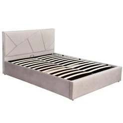 Meubler Design Lit Coffre Velours Damard - Velours Taupe - 160x200 -Talamo Magasin lit coffre velours damard velours taupe 160x200 11657286 30682844 1140x1140