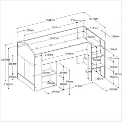 BUT Lit Combiné Avec Bureau SHELTER Imitation Chêne Et Blanc -Talamo Magasin lit combine avec bureau shelter imitation chene et blanc 10156512 26131542 1140x1140