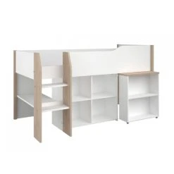 BUT Lit Combiné 90x200 Cm MATI Avec Rangement Et Bureau Blanc Et Imitatio... -Talamo Magasin lit combine maria avec bureau et rangements 90 x 200 cm coloris blanc et chene 7711092 19458380 1200x1200