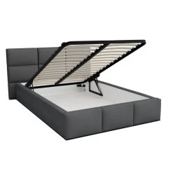 Kids Literie Lit Denver 140x190 + Coffre - Sommier Inclus Gris Foncé