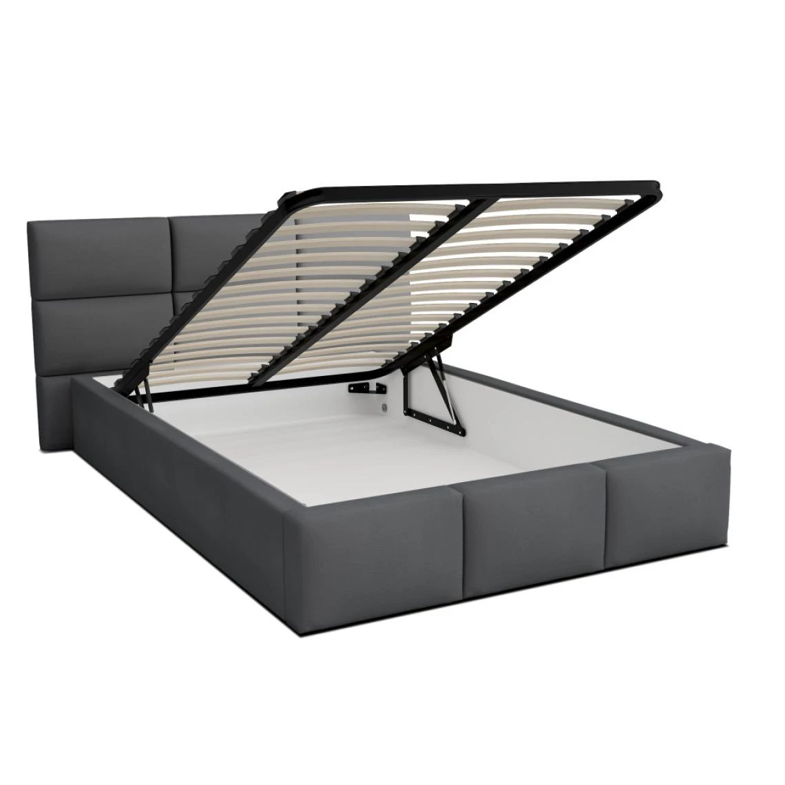 Kids Literie Lit Denver 140x190 + Coffre - Sommier Inclus Gris Foncé 3 Kids Literie Lit Denver 140x190 + Coffre - Sommier Inclus Gris Foncé